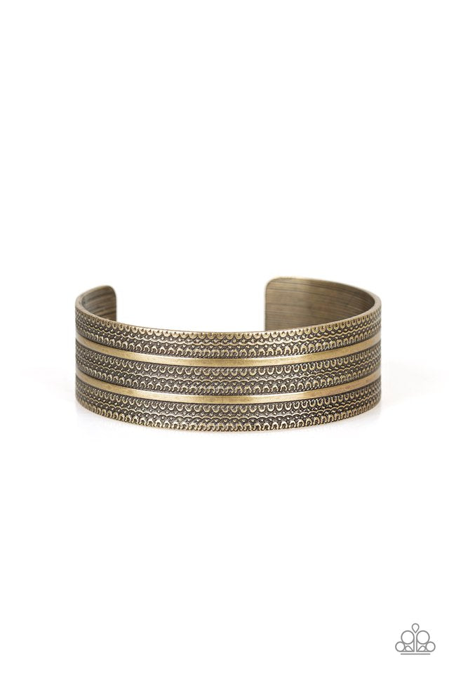 Patterned Plains - Brass Paparazzi Bracelet