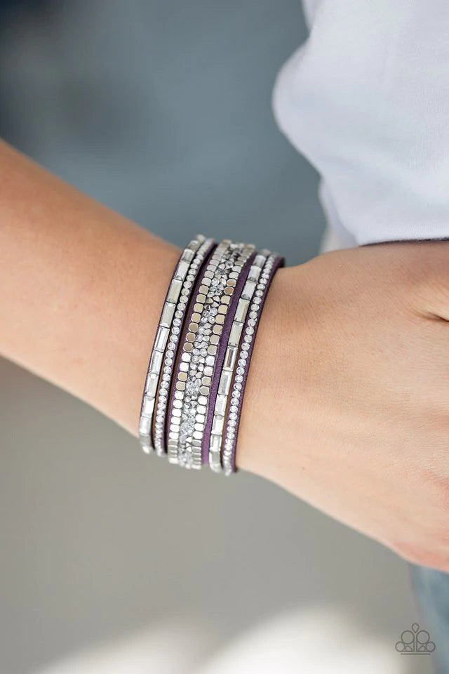 Rebel In Rhinestones - Purple Bracelet