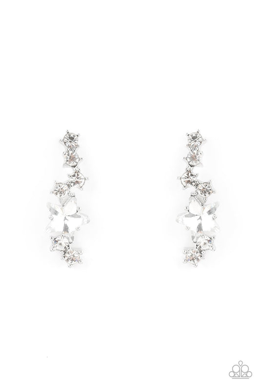 Cosmic Combustion - White Paparazzi Earring
