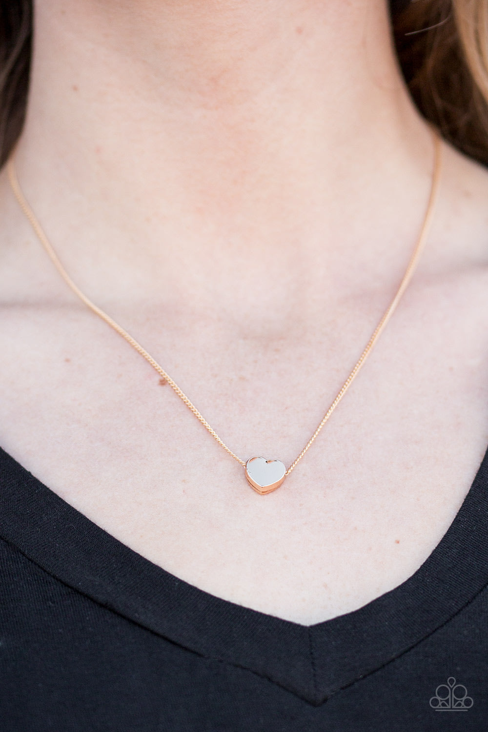 A Simple Heart - Gold Paparazzi Necklace