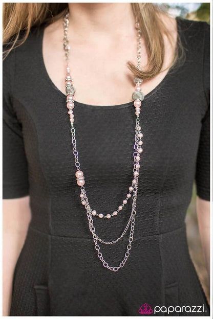 Enmeshed In Elegance - Pink Necklace