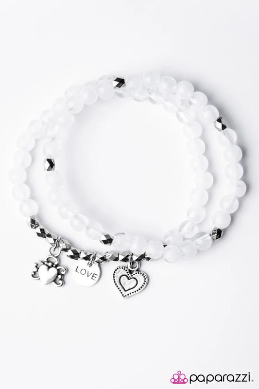 Choose Love - White Paparazzi Bracelet