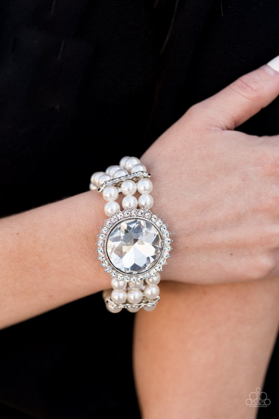 Speechless Sparkle - White Paparazzi Bracelet