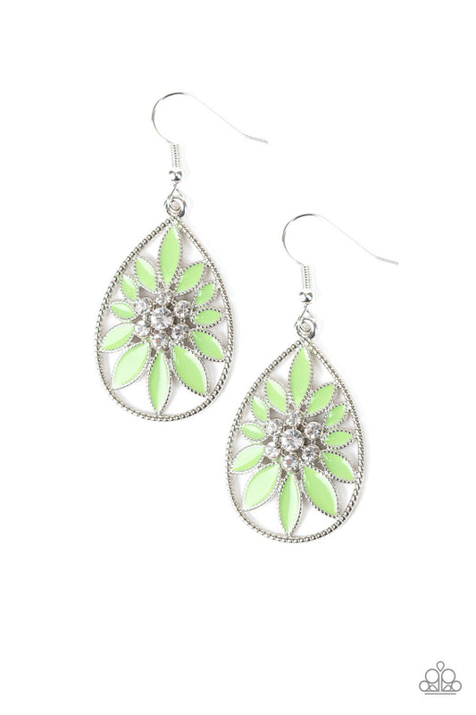 Floral Morals - Green Paparazzi Earring