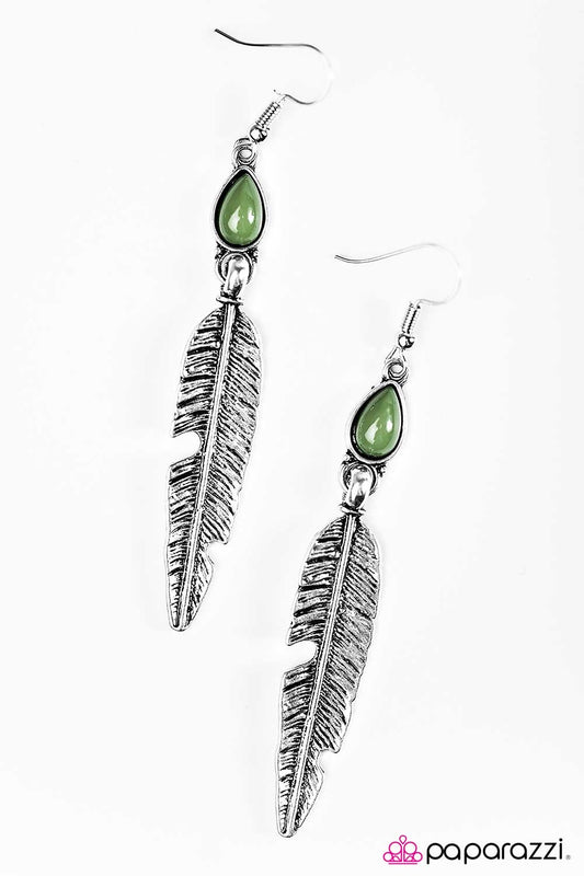 FLIGHT Night - Green Paparazzi Earring