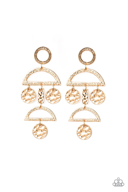 Incan Eclipse - Gold Paparazzi Earring