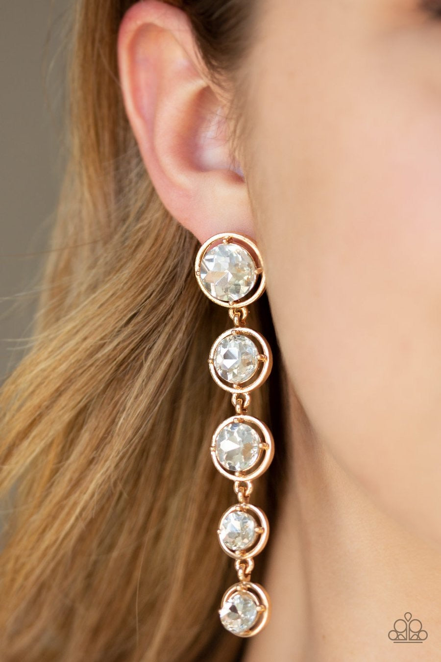 Drippin' In Starlight - Gold Paparazzi Earring