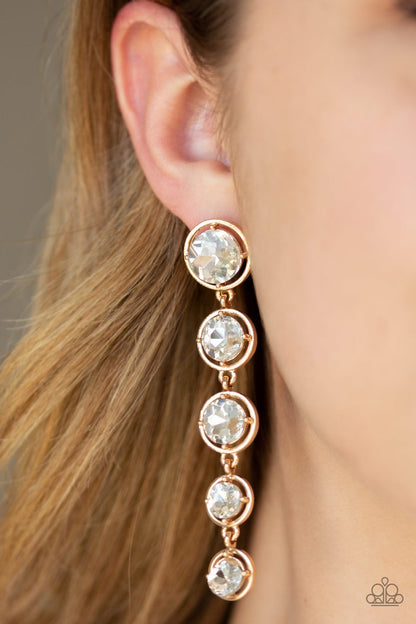 Drippin' In Starlight - Gold Paparazzi Earring