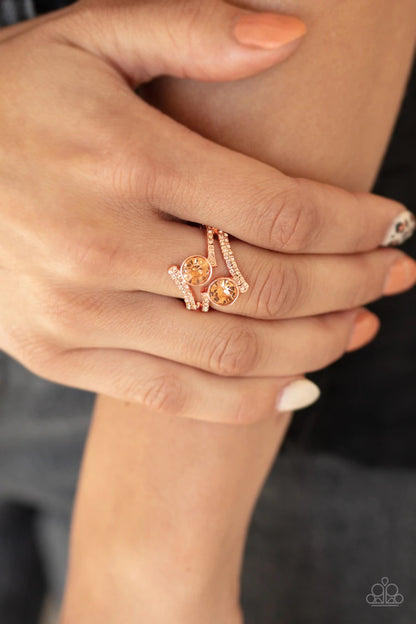 Over The Top Glamour - Copper Paparazzi Ring