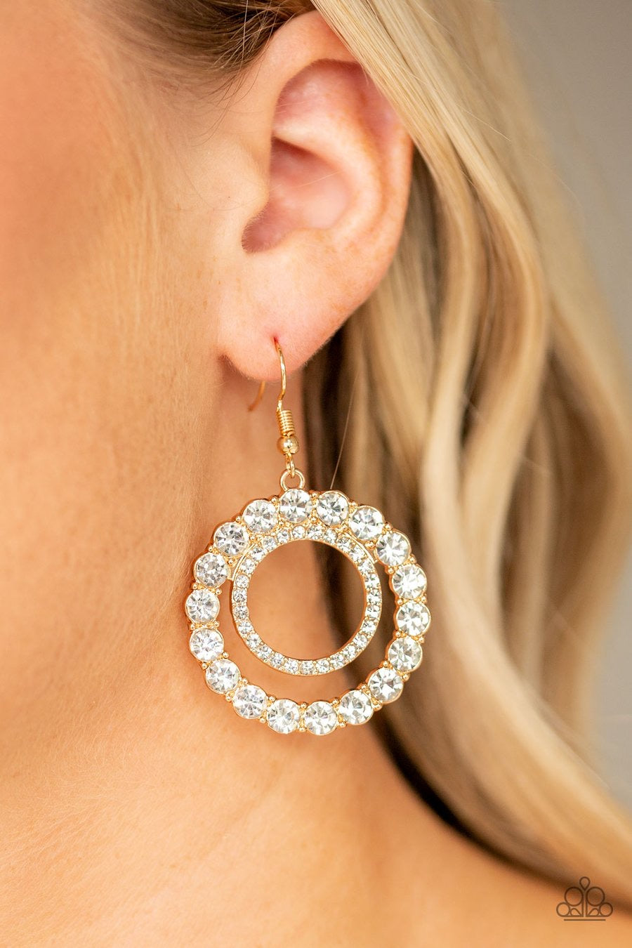 Spotlight Shout Out - Gold Paparazzi Earring