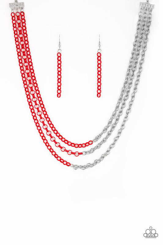 Turn Up The Volume - Red Necklace