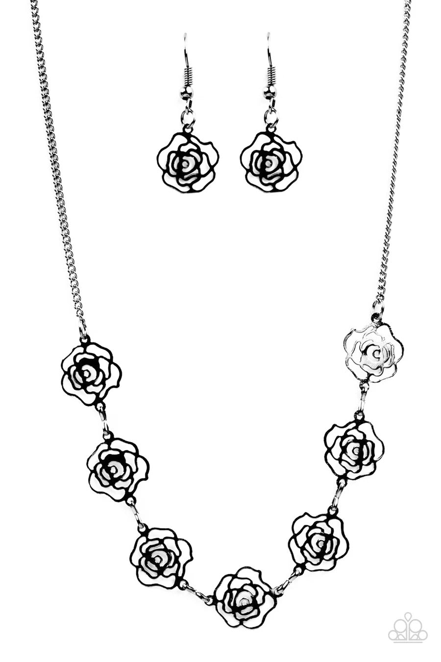 A Rare Rose - Black Necklace