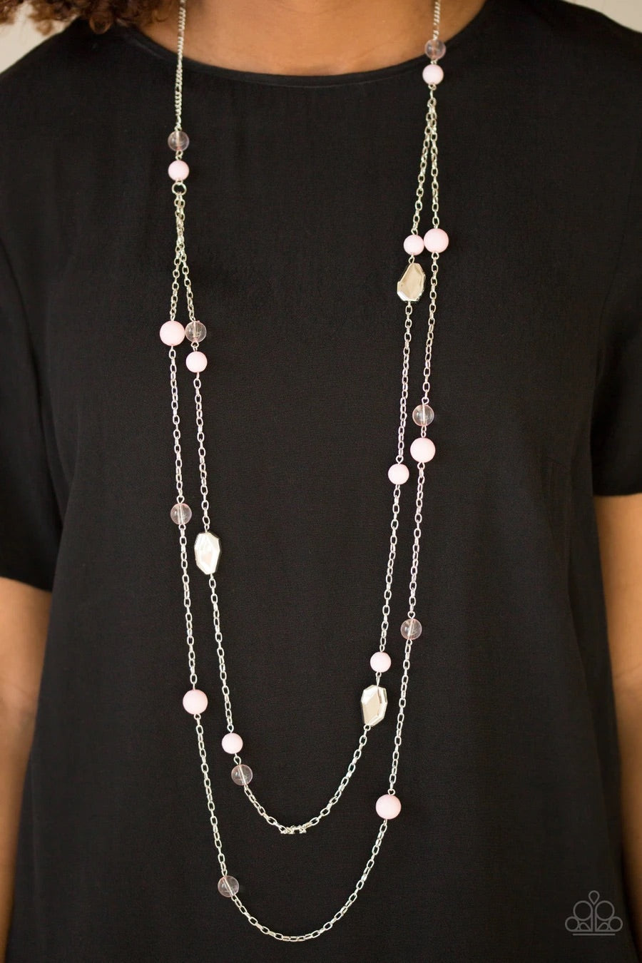 Hitting A Glow Point - Pink Necklace