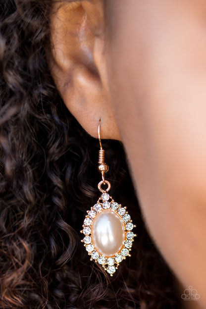 Right On SHOWTIME - Gold Paparazzi Earring