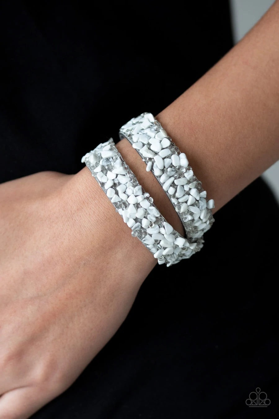 CRUSH To Conclusions - White Wrap Bracelet