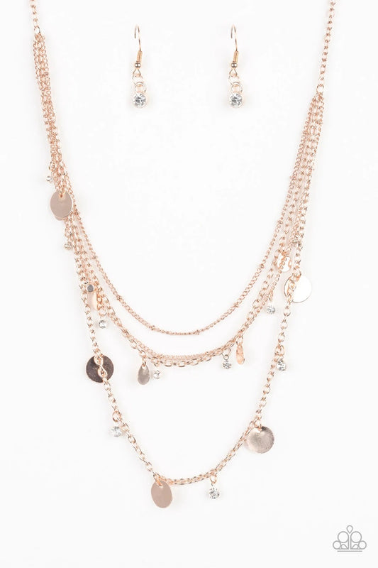 Classic Class Act - Rose Gold Paparazzi Necklace