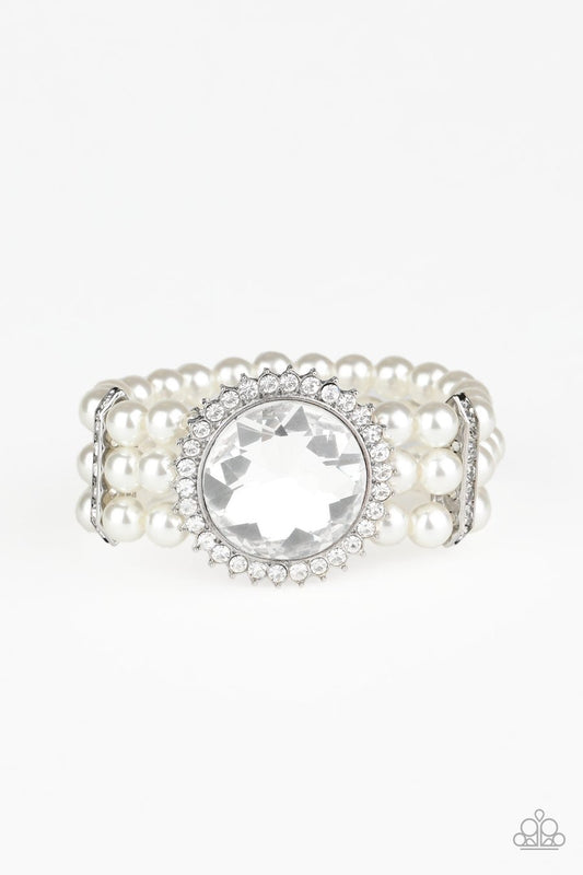 Speechless Sparkle - White Paparazzi Bracelet