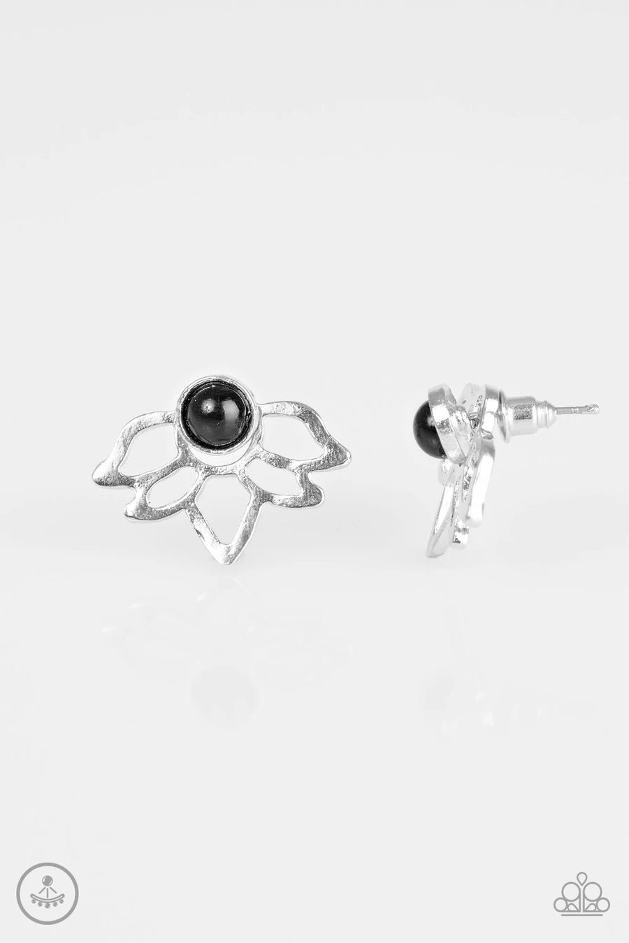 Lotus Breeze - Black Post Earring