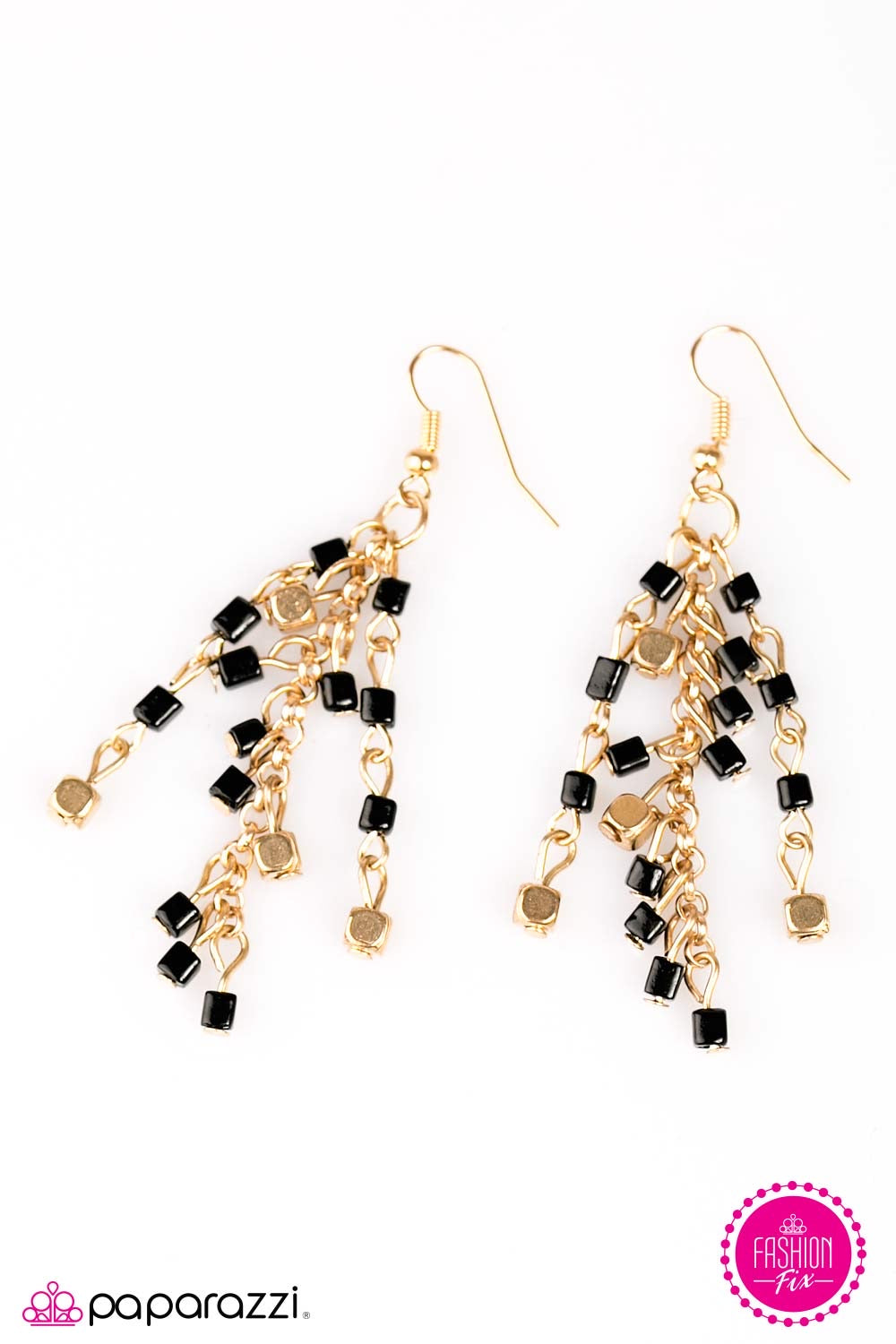 BLOCK And Roll - Gold Paparazzi Earring