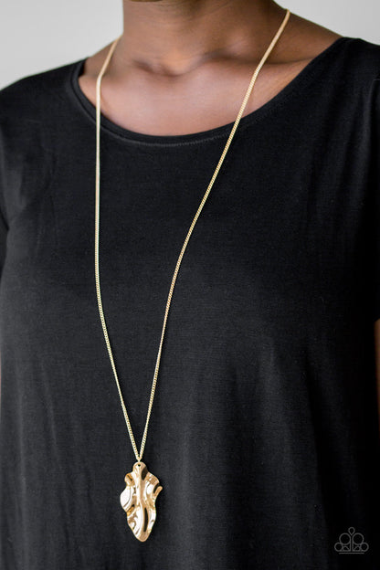 Fiercely Fall - Gold Paparazzi Necklace