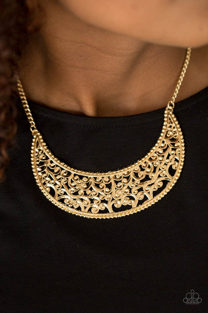 Moroccan Moon - Gold Paparazzi Necklace