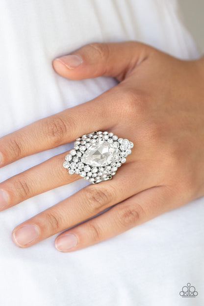 Hollywood Heiress - White Paparazzi Ring