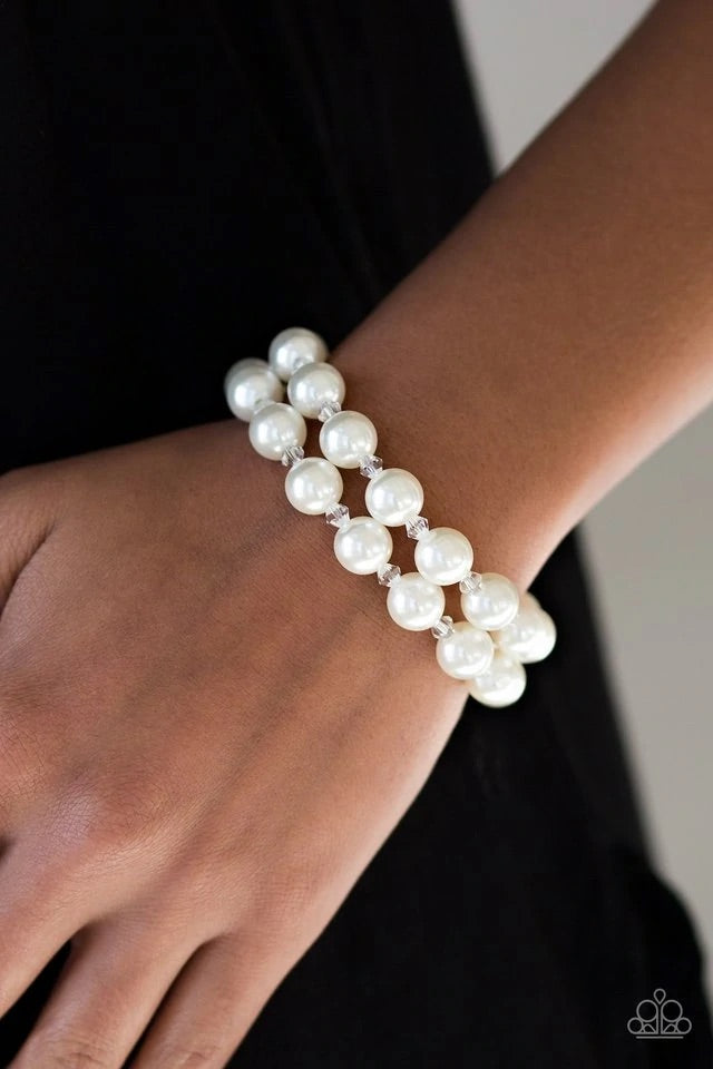 BALLROOM and Board - White Paparazzi Bracelet