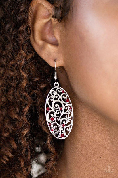 Glistening Gardens - Red Earring