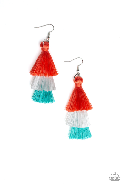 Hold On To Your Tassel! - Orange Earring