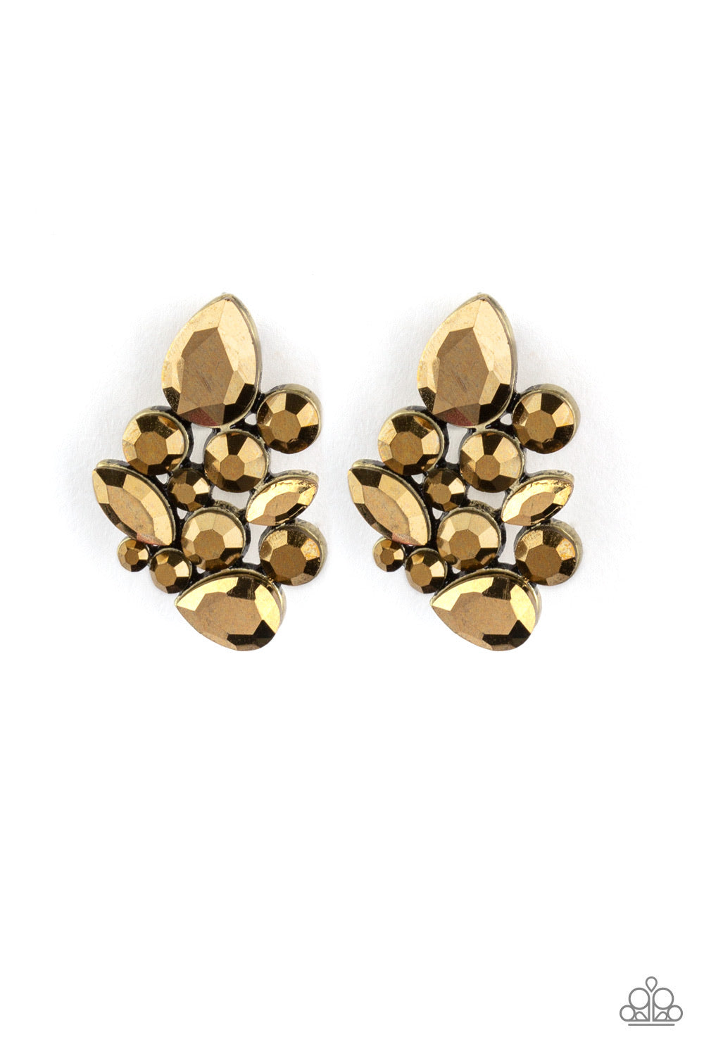 Galaxy Glimmer - Brass Paparazzi Earring