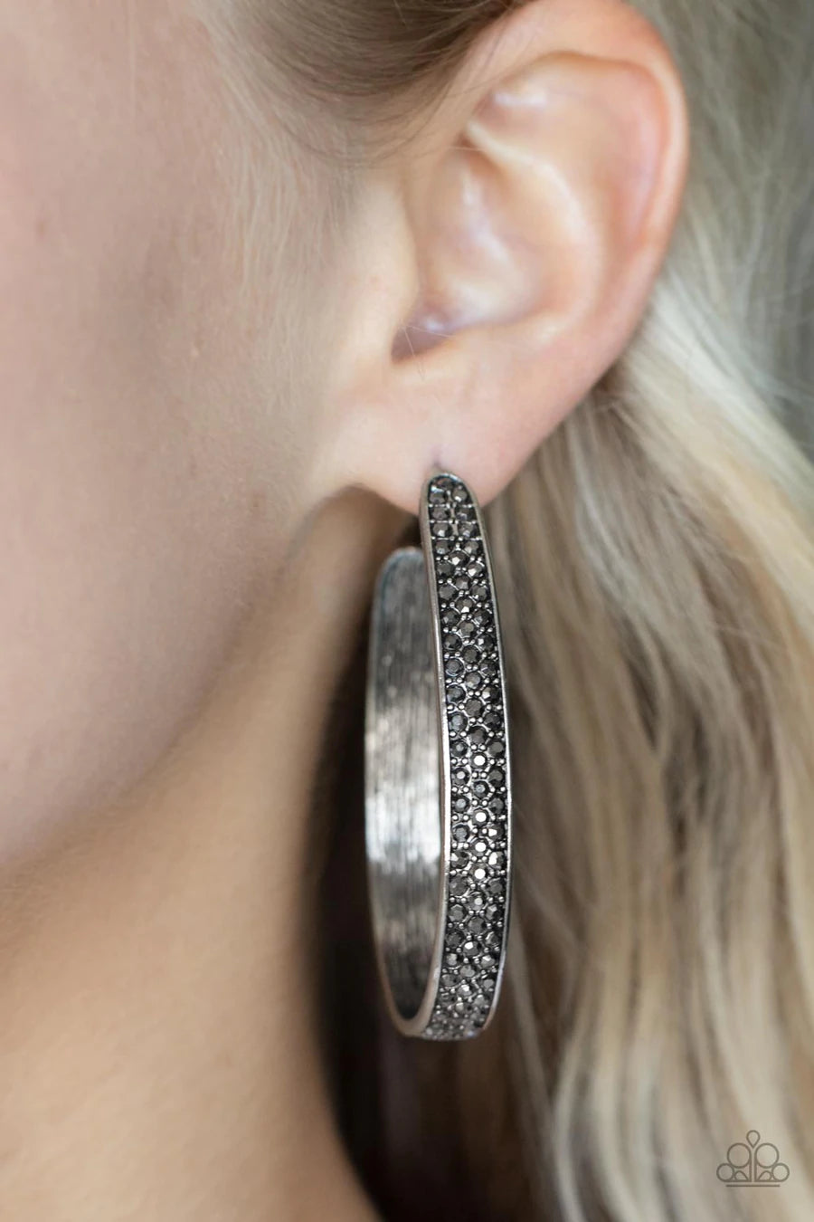 Bossy and Glossy - Silver Hoop Earring