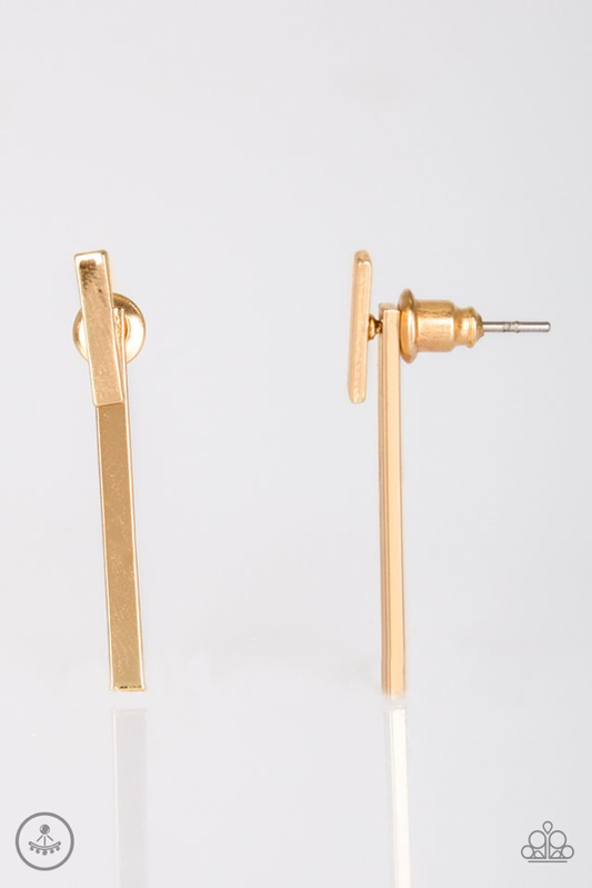 Minimally Maverick - Gold Paparazzi Earring