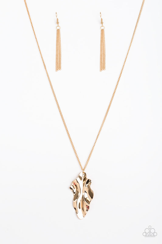 Fiercely Fall - Gold Paparazzi Necklace