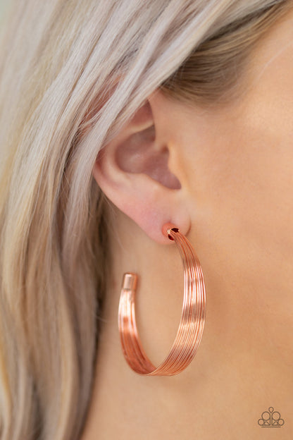 Live Wire - Copper Paparazzi Earring