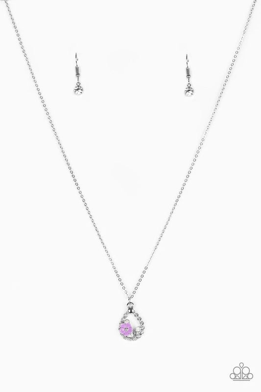 Serene Spring Showers - Purple Necklace
