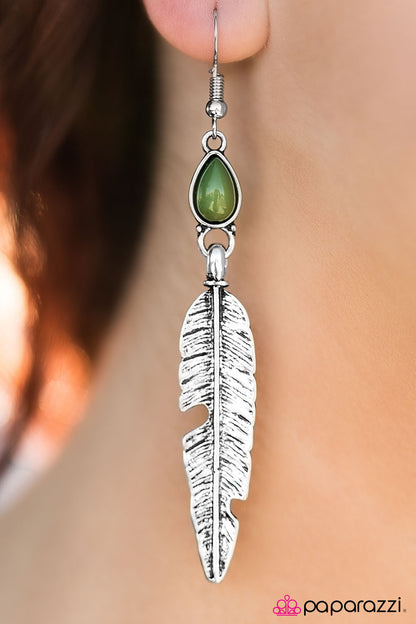 FLIGHT Night - Green Paparazzi Earring