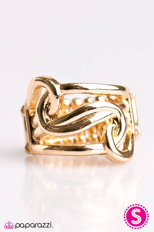 Tantalizingly Tangled - Gold Paparazzi Ring