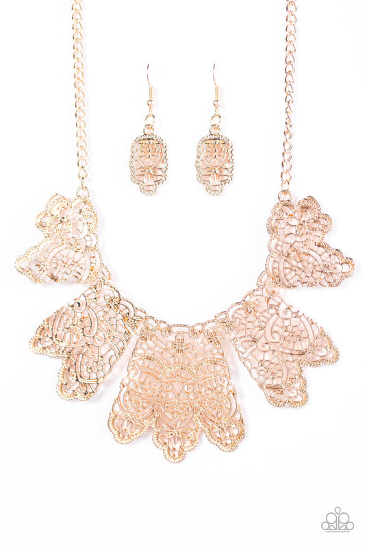 Empire State Shimmer - Gold Paparazzi Necklace