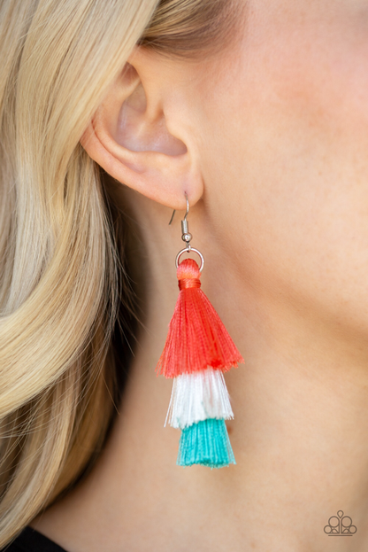 Hold On To Your Tassel! - Orange Earring