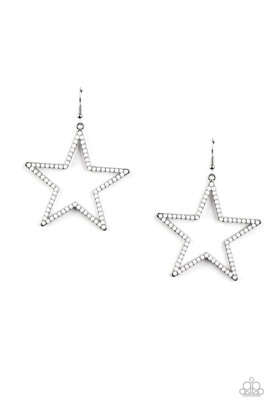 Count Your Stars - White Paparazzi Earring