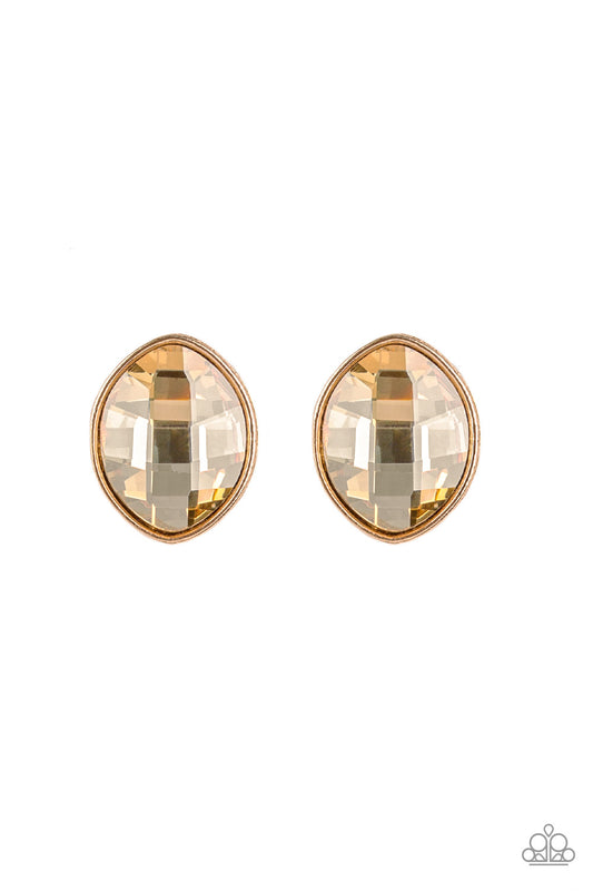 Movie Star Sparkle - Gold Paparazzi Earring