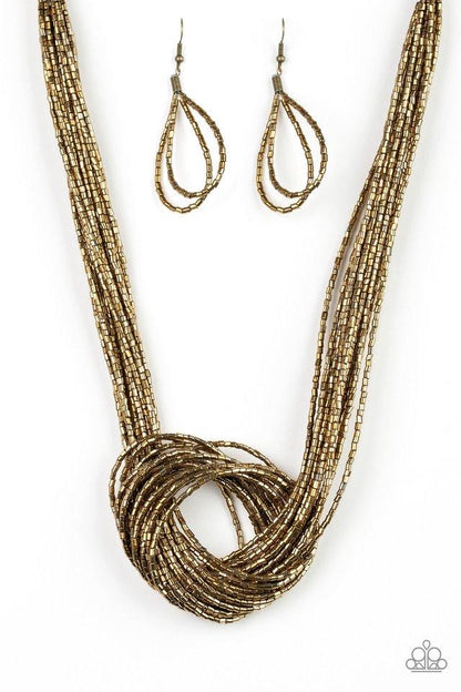 Knotted Knockout - Brass Necklace