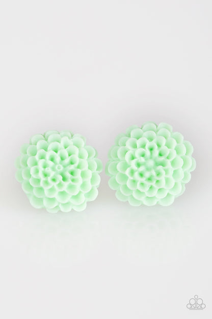 Dandelion Demure - Green Paparazzi Earring