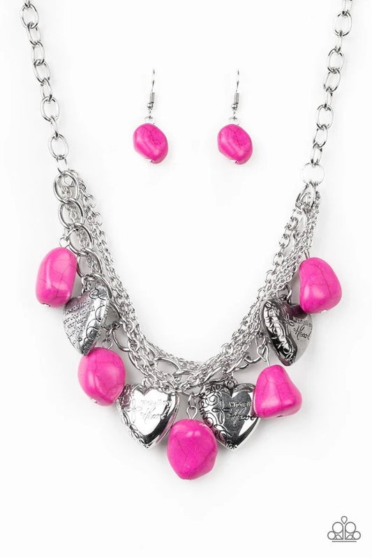 Change Of Heart - Pink Paparazzi Necklace