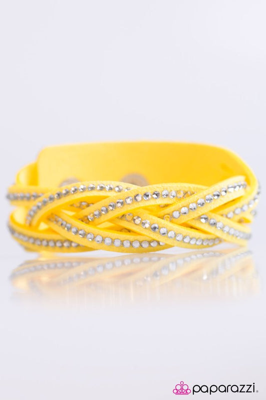 Glitter Patrol - Yellow Paparazzi Bracelet