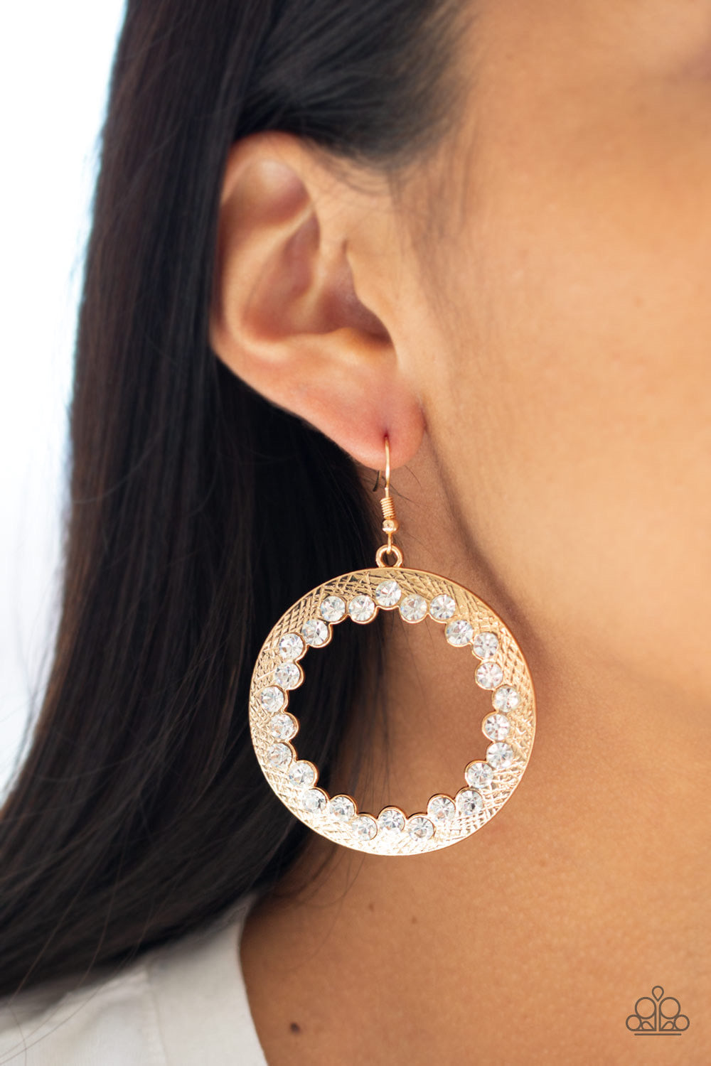 Gala Glitter - Gold Paparazzi Earring