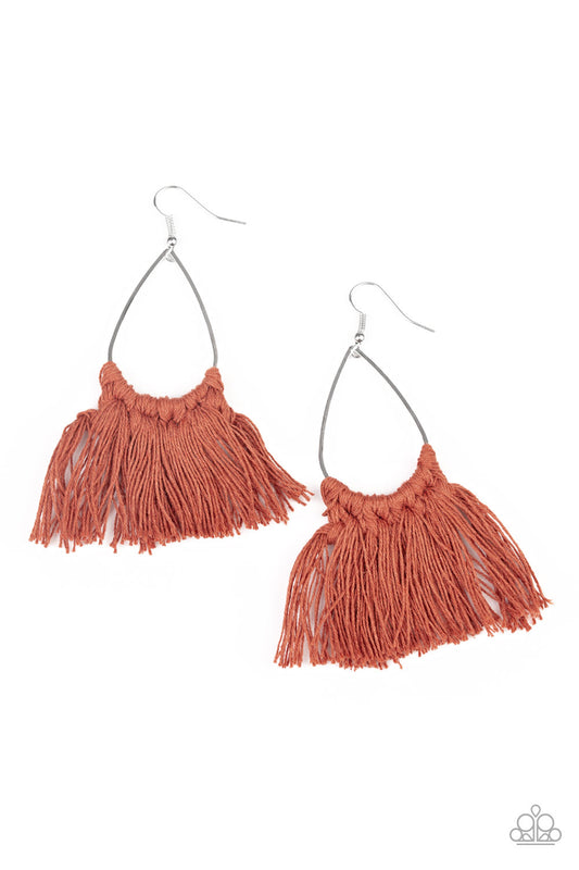 Tassel Treat - Brown Paparazzi Earring