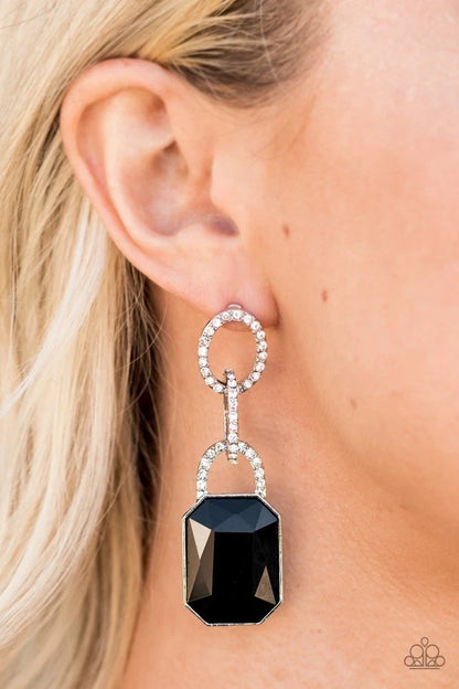 Superstar Status - Black Paparazzi Earring