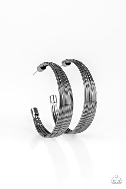 Live Wire - Black Hoop Earring