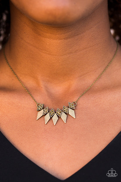 Over The Edge - Brass Paparazzi Necklace